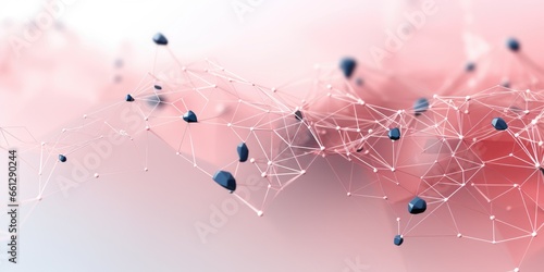 3D network connections with plexus design background wallpaper. Generative AI image weber. © Summit Art Creations