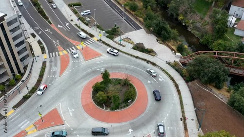 Aerial Timelapse of Car Roundabout  photo