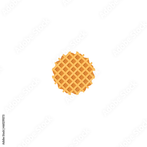 Round waffle, Belgian waffle isolated vector graphics