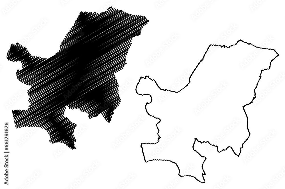 Oude IJsselstreek municipality (Kingdom of the Netherlands, Holland, Gelderland or Guelders province) map vector illustration, scribble sketch Oude IJsselstreek map