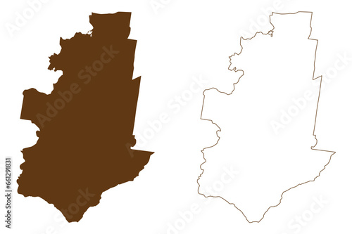 Shire of Colac Otway (Commonwealth of Australia, Victoria state, Vic) map vector illustration, scribble sketch Colac Otway Shire Council map