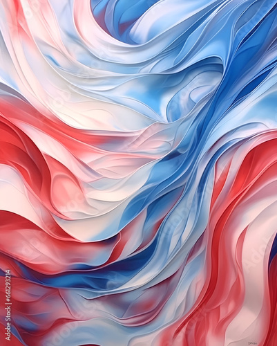 Abstract Flow Wavy Red Blue and White Background