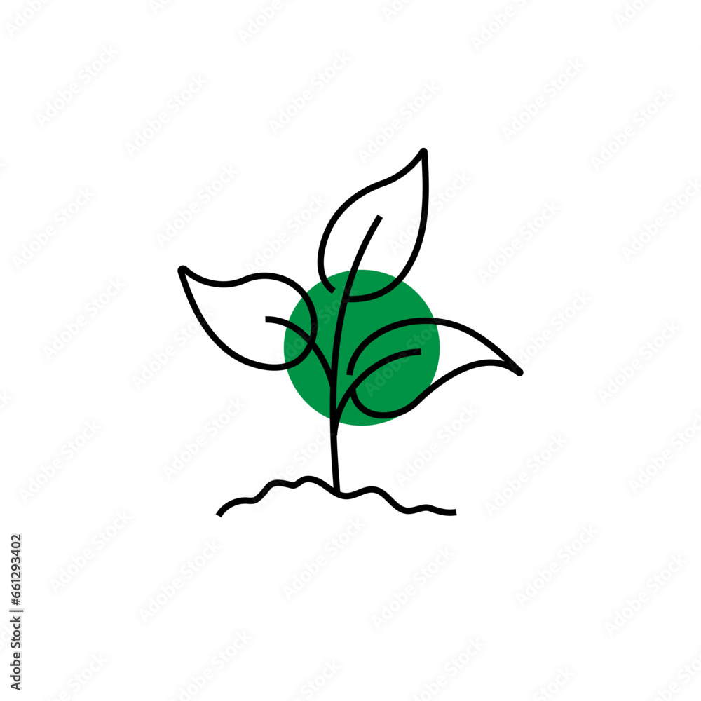 Plant icon. Ecology concept. Vector illustration can be used for topics like environment, nature, ecology Plant icon. Ecology concept. Vector illustration can be used for topics like environment, nature, ecology