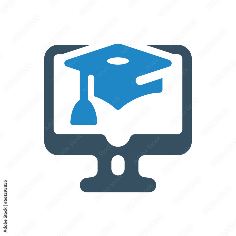 online graduation icon vector illustration online graduation icon vector illustration