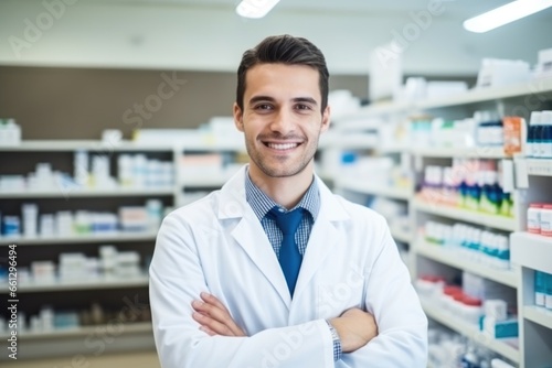 Pharmacy Drugstore Handsome Man Consultant