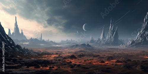 An illustration of a strange and alien world's surface on an exoplanet © Mohsin