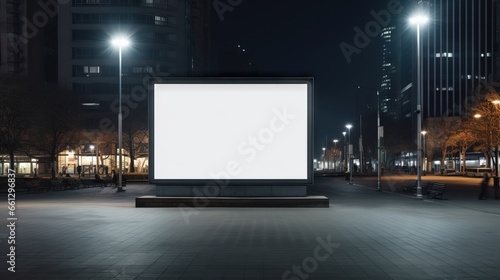 Blank white billboard