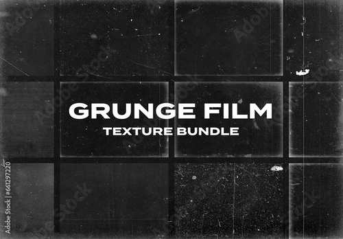 Grunge Film Frame Vintage Overlay Texture Bundle Pack