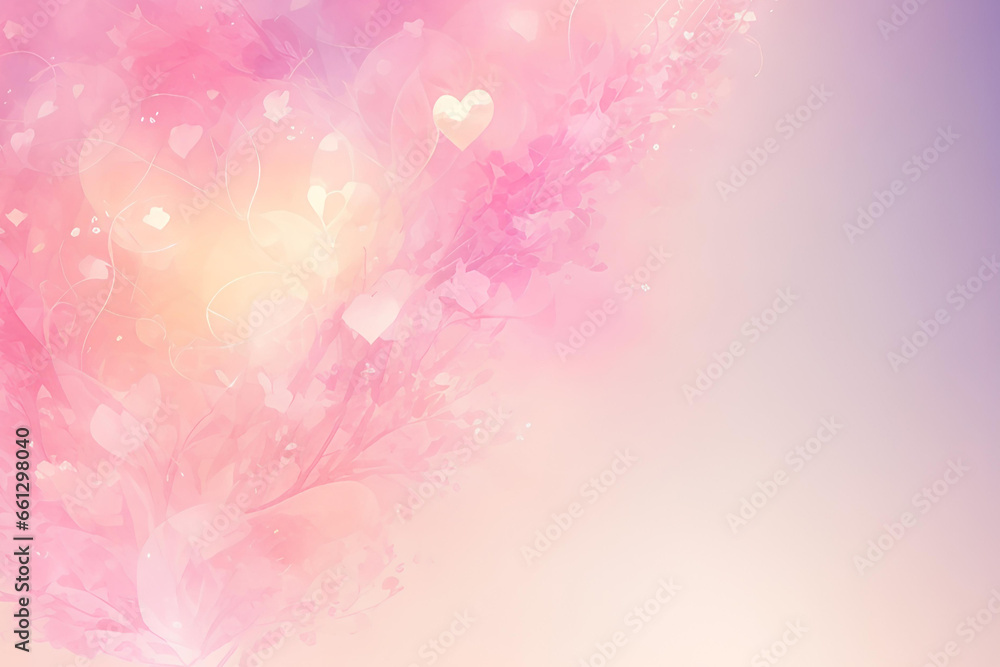 Pink background with abstract elements. AI