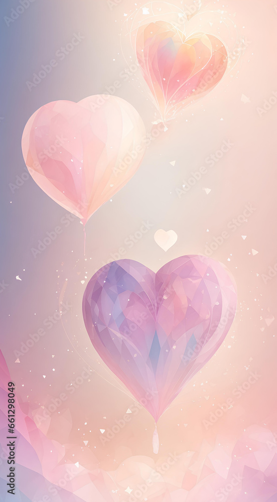 Soft background with hearts. AI