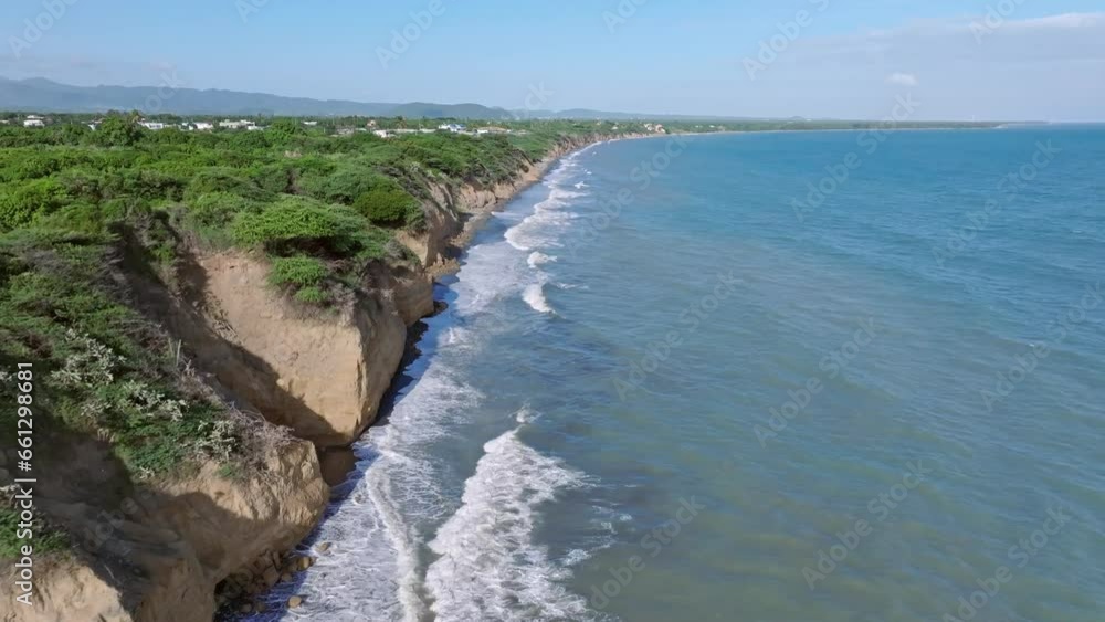 Aerial View of Matanzas Beach in Bani City, Peravia Province, Dominican Republic. Drone shot. Aerial View of Matanzas Beach in Bani City, Peravia Province, Dominican Republic. Drone shot.