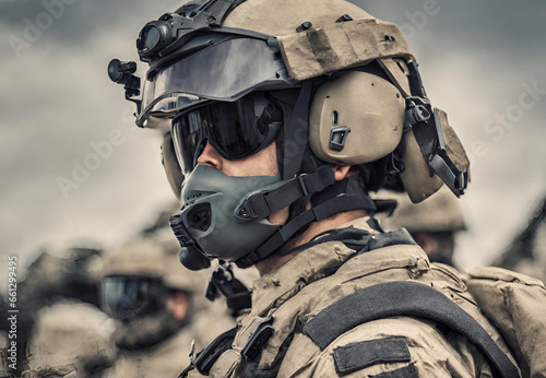 soldier with gas mask and helmet, soldier in gas mask, soldier with gas mask