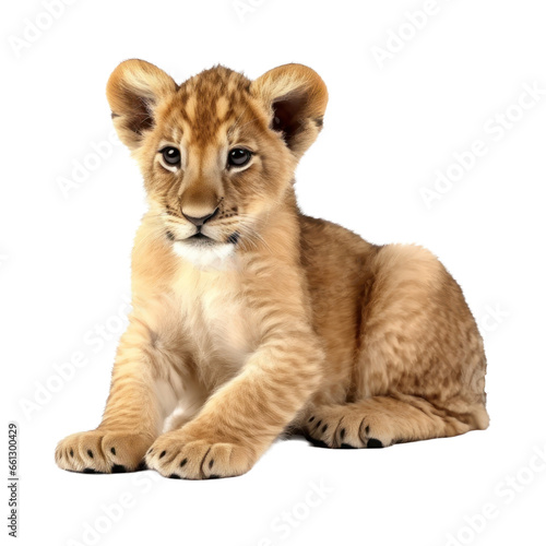 lion cub panthera leo isolated on transparent background transparency 
