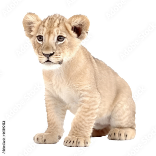 lion cub panthera leo isolated on transparent background,transparency 