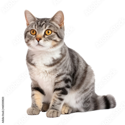 American Wirehair cat isolated on transparent background,transparency  © SaraY Studio 