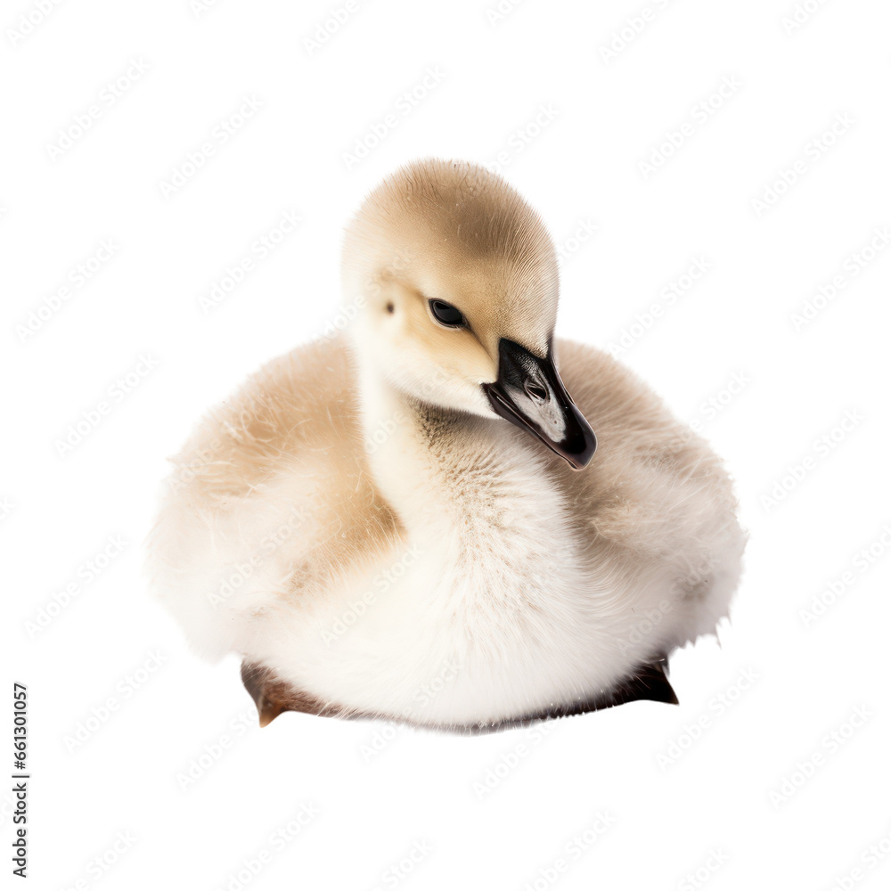 Baby swan isolated on transparent background,transparency 