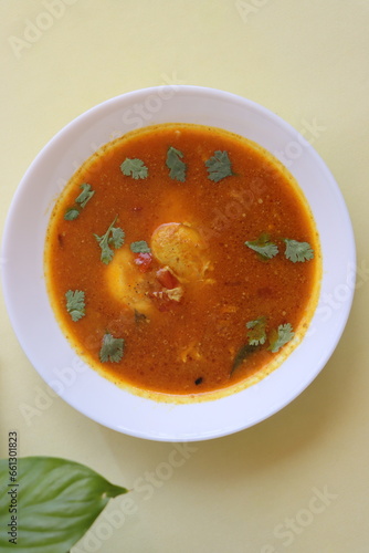 Anda curry, egg drop curry, andyachi aamti photo