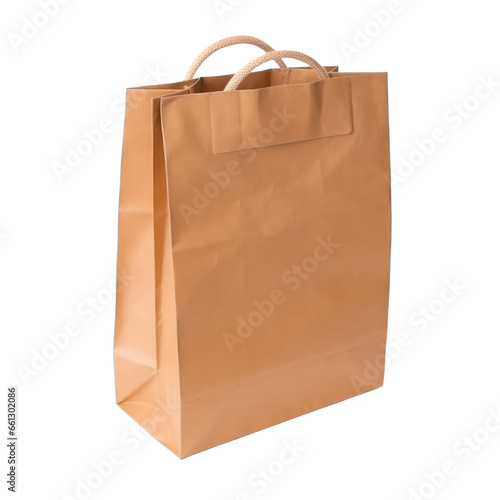 Shopping bag mockup,paper craft shopping bag isolated on transparent background 