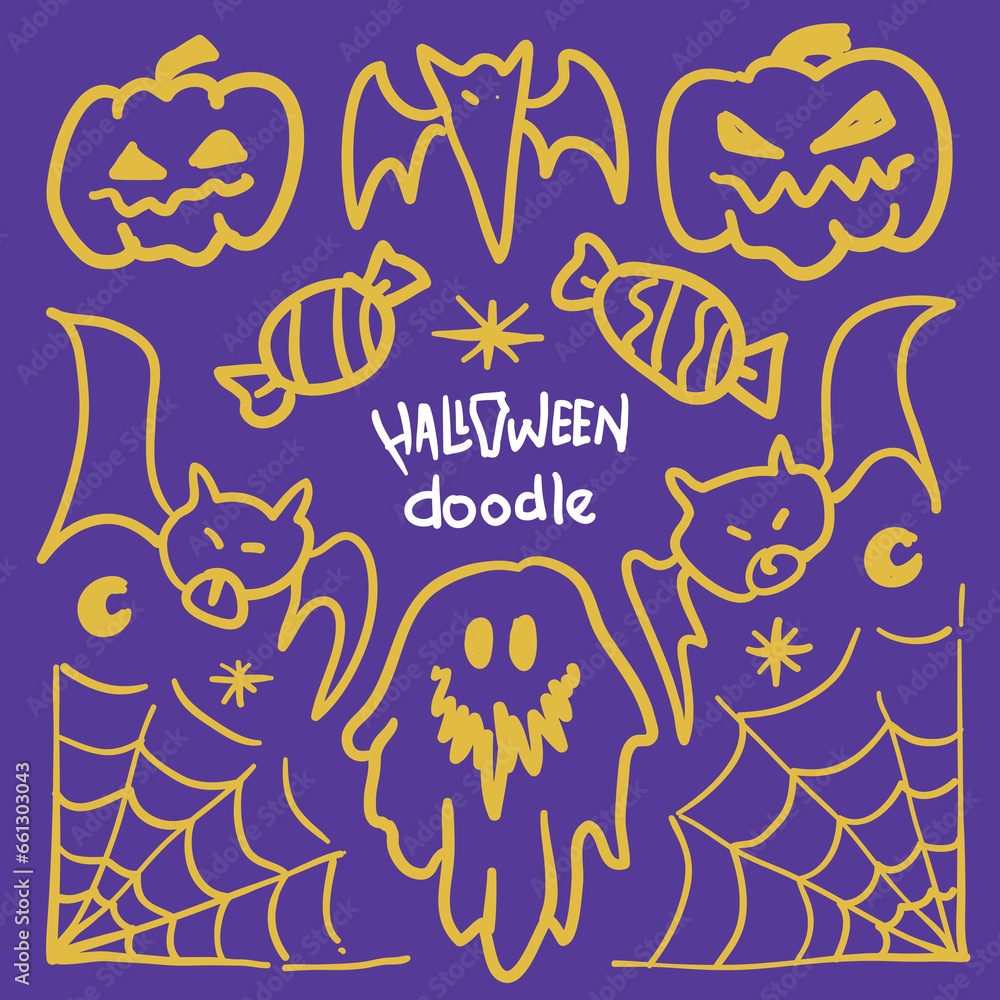Halloween Doodle sketchy hand drawn element