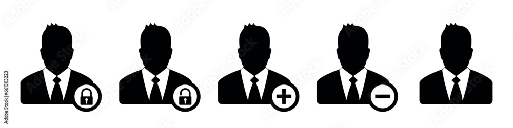 Business Men, Account Icons, Avatar Icons - Vector Illustrations Isolated On White Background Business Men, Account Icons, Avatar Icons - Vector Illustrations Isolated On White Background