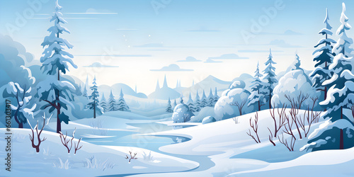 Winterscape of pine forest with snow © Natalina