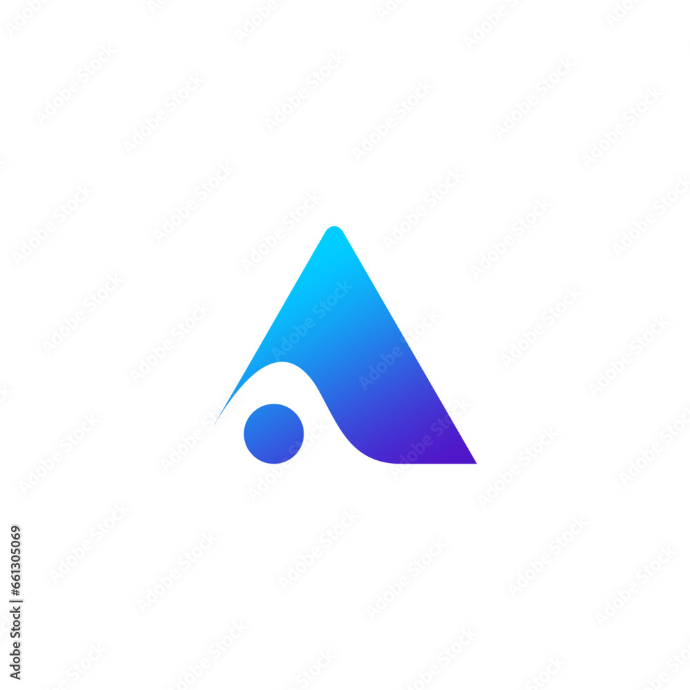 abstract letter A with blue purple combination color abstract letter A with blue purple combination color