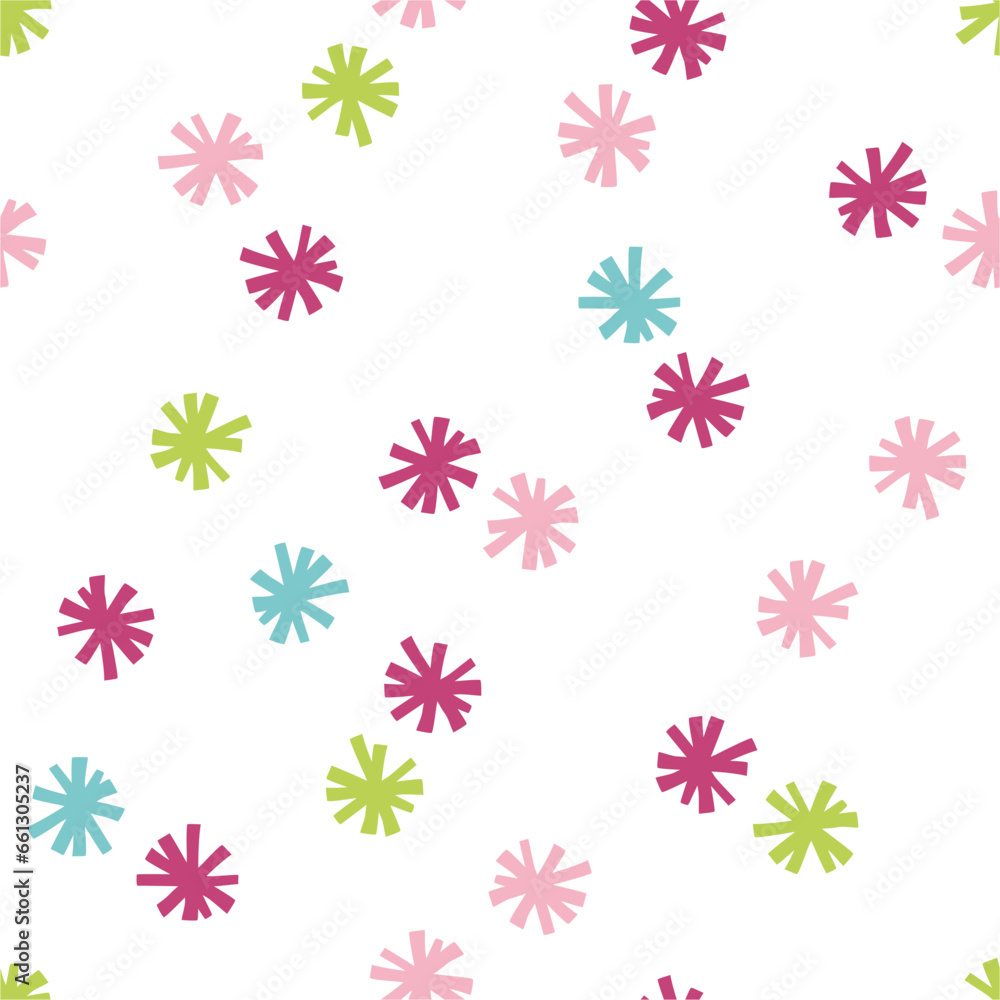 Seamless pattern with colorful snowflakes. Seamless pattern with colorful snowflakes.