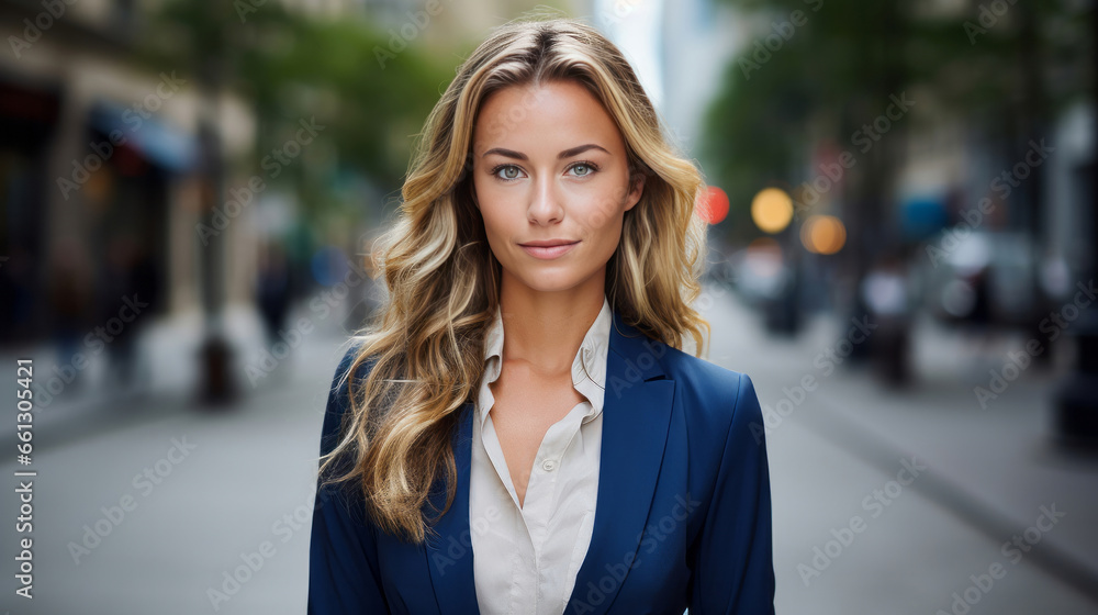 Attractive business woman in city street. Business concept. Attractive business woman in city street. Business concept.