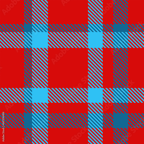 Seamless Red Blue Tartan Plaid Pattern. Check fabric texture for flannel skirt, shirt, blanket 