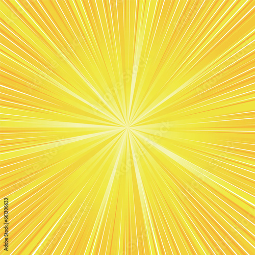 背景素材 黄色 輝く集中線の注目背景 閃光 輝き 爆発 優勝 勝利 漫画表現 放射状