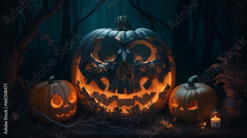 Halloween pumpkin on the background