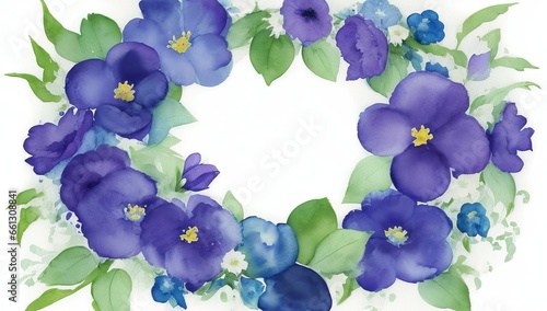 Water color round flowers