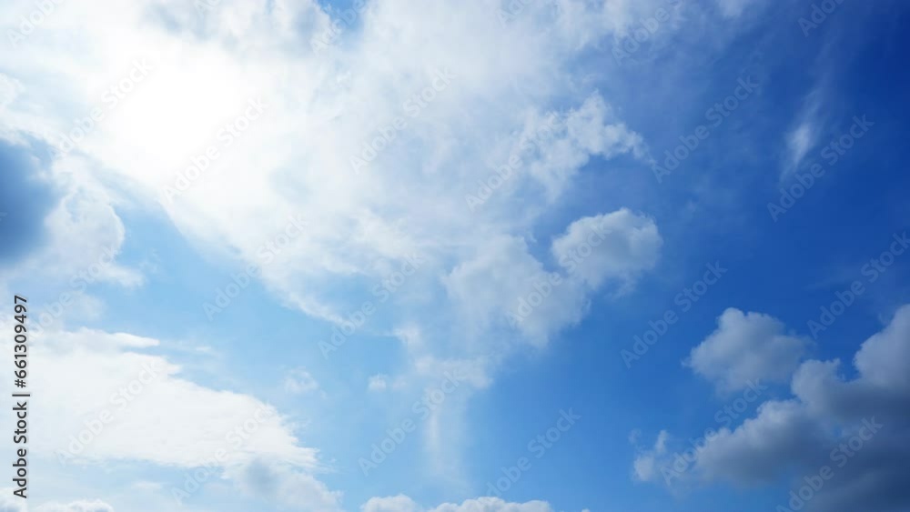 Cloudscape Time lapse - Various clouds flowing in sunny partly cloudy Cloudscape Time lapse - Various clouds flowing in sunny partly cloudy
