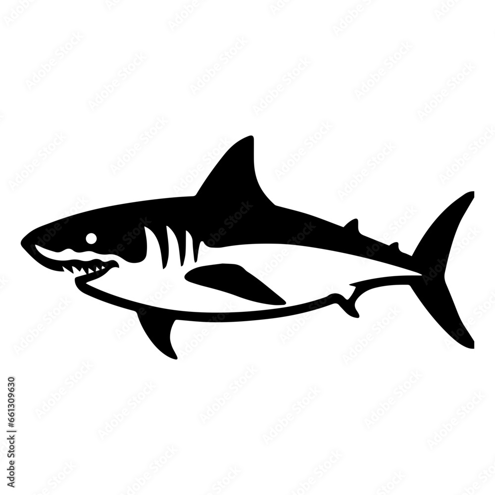 Graphical hand-drawn sharks isolated on white background, vector illustration Graphical hand-drawn sharks isolated on white background, vector illustration