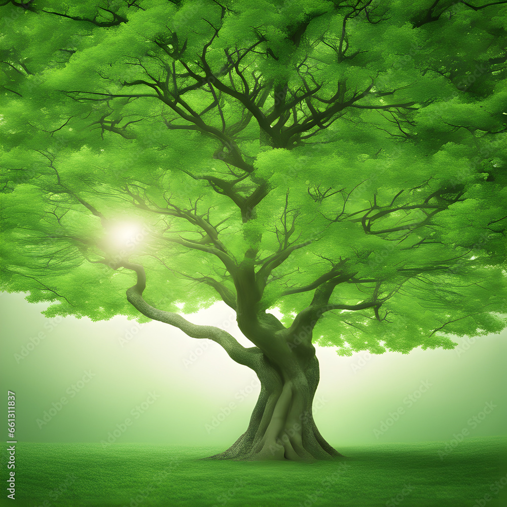 green tree in the forest green tree in the forest