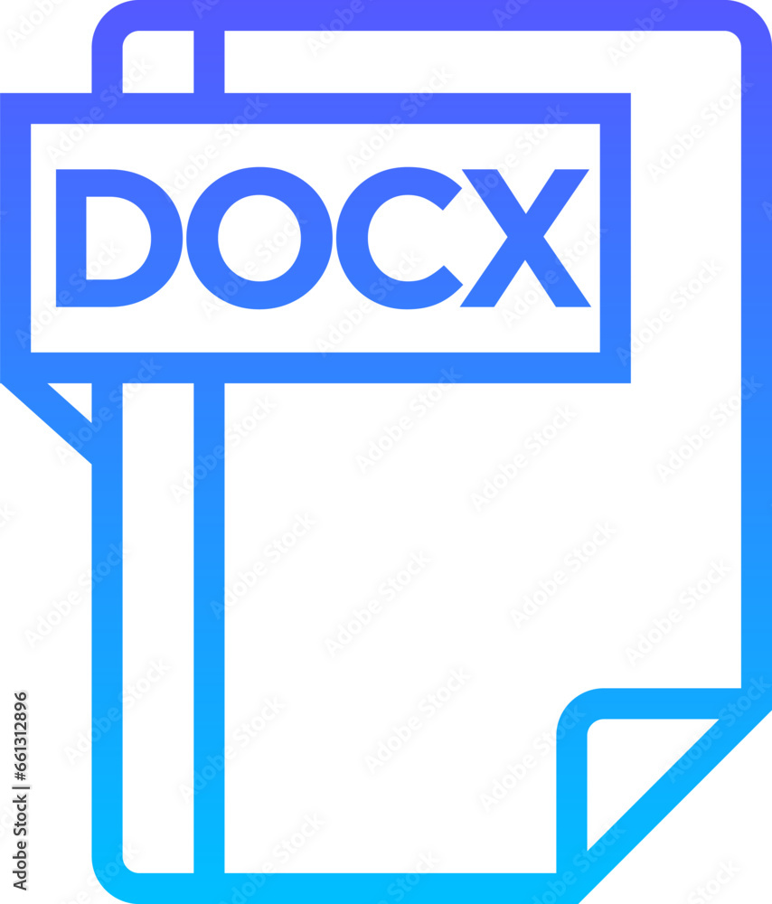 DOCX Line Gradient Icon pictogram symbol visual illustration DOCX Line Gradient Icon pictogram symbol visual illustration