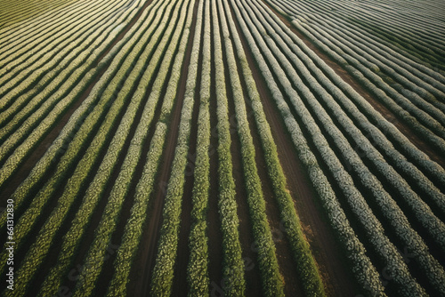 Aerial view of cotton crop field