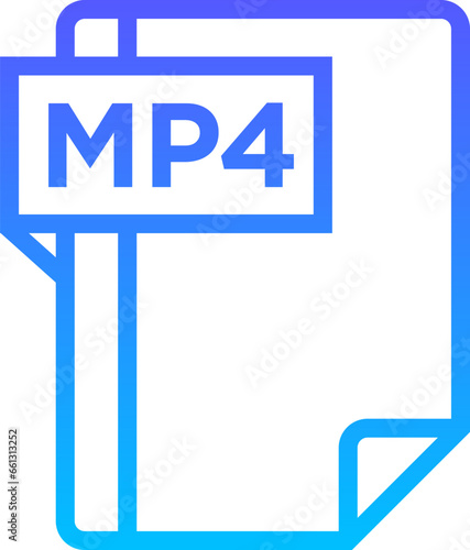 MP4 Line Gradient Icon pictogram symbol visual illustration