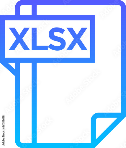 XLSX Line Gradient Icon pictogram symbol visual illustration