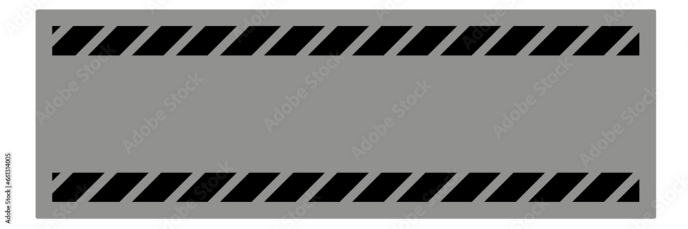 grey blank banner with construction line 