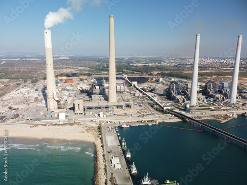 Haderera power plant in Israel drone footage