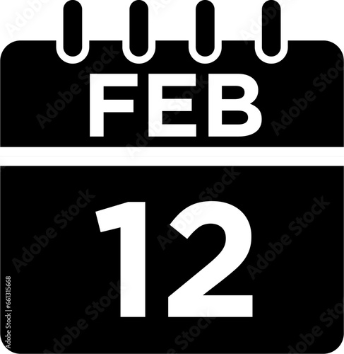 02-February - 12 Glyph black Icon pictogram symbol visual illustration