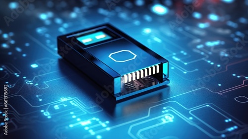 USB flash device icon with copyspace for data backup and digital wallets concepts, digital 3D icon illustration with matte painting