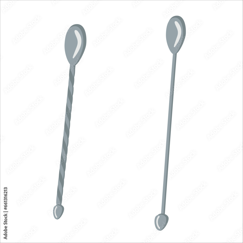Vector illustration of elegant spoons icon on white background. Vector illustration of elegant spoons icon on white background.