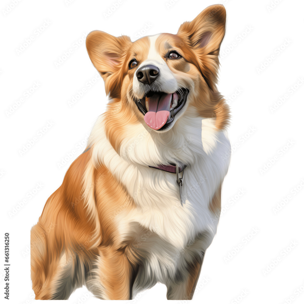 A very lovely and cute Welsh corgi. Graphic material about animals. Generative AI
