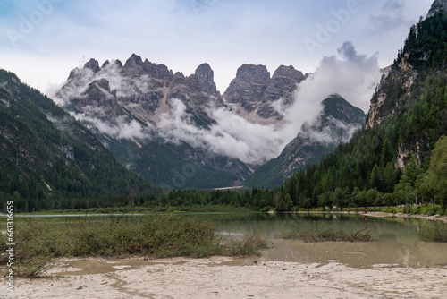 Amazing view of the mountainous area with majestic peaks. Dolomites, South Tyrol, Italy. wildlife painting © Alexander