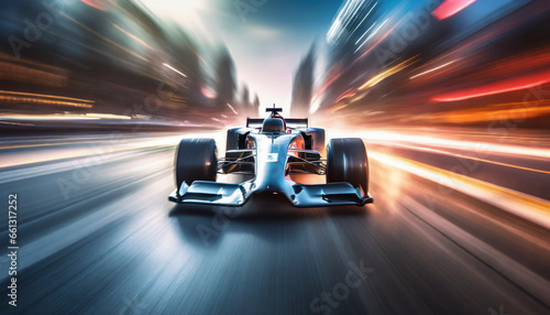 formula 1 racing car and speed effect