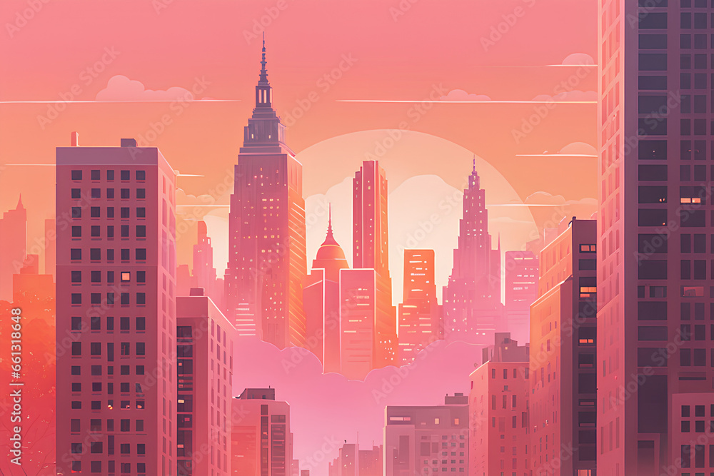 city sunset.generative ai