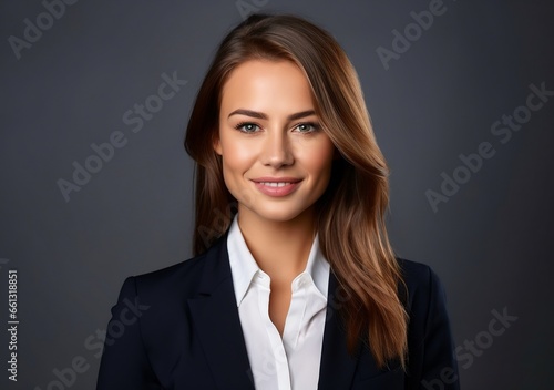 Professional business woman. Young beautiful executive lady portrait. Generative AI