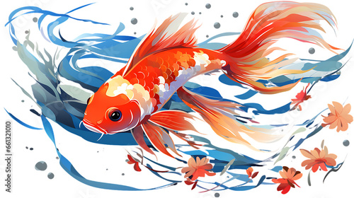 llilv_Koi_fish_swimming_gracefully_on_white_transparent_backgro_0e27d212-87f3-411a-a1df-1d49cb9dff78 Isolated on Transparent or White Background, PNG